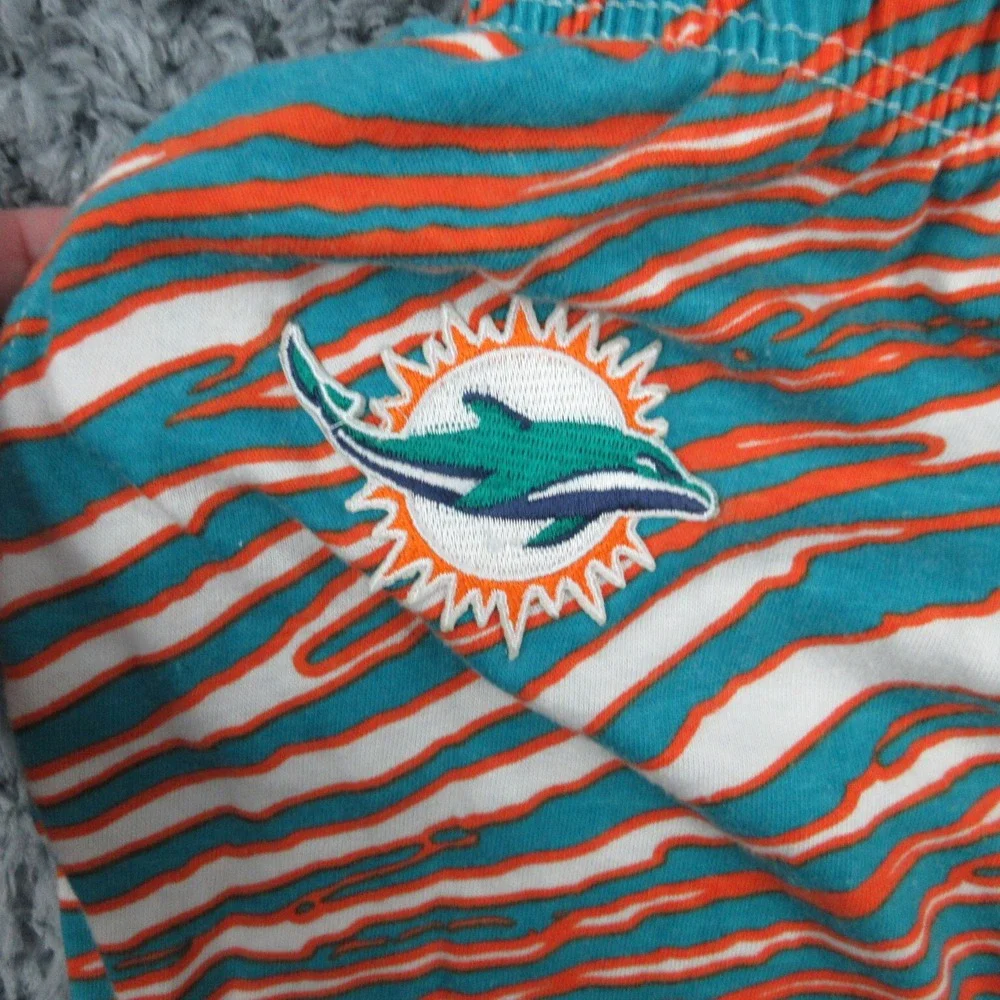 Zubaz Pants Mens Medium Blue Green White Orange Dolphins Pull On 26x28*